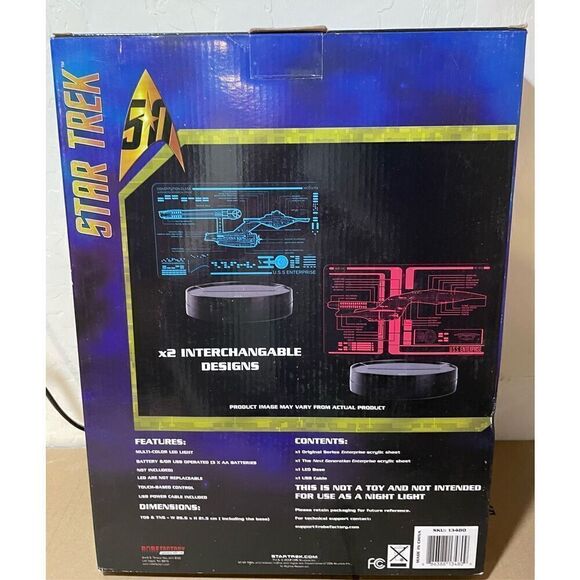 STAR TREK USS ENTERPRISE Schematic Acrylic LED SET - TOS & NEXT GENERATION NIB - Picture 4 of 10